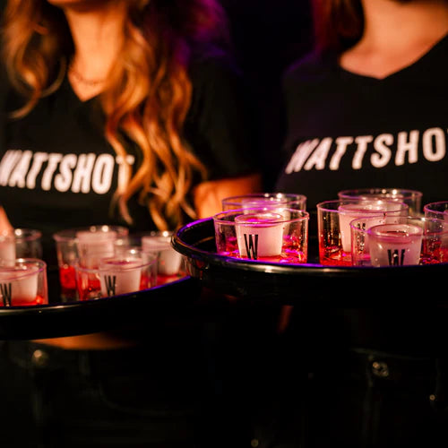 Set of 12 WATTSHOT shot glasses